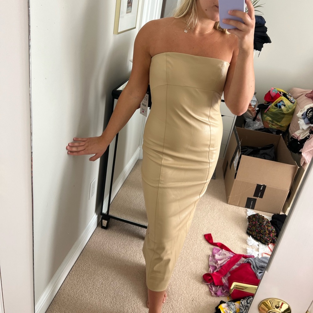 Zara leather maxi dress